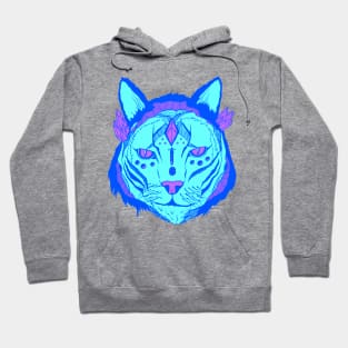 Blue Mystical Tribal Cat Hoodie